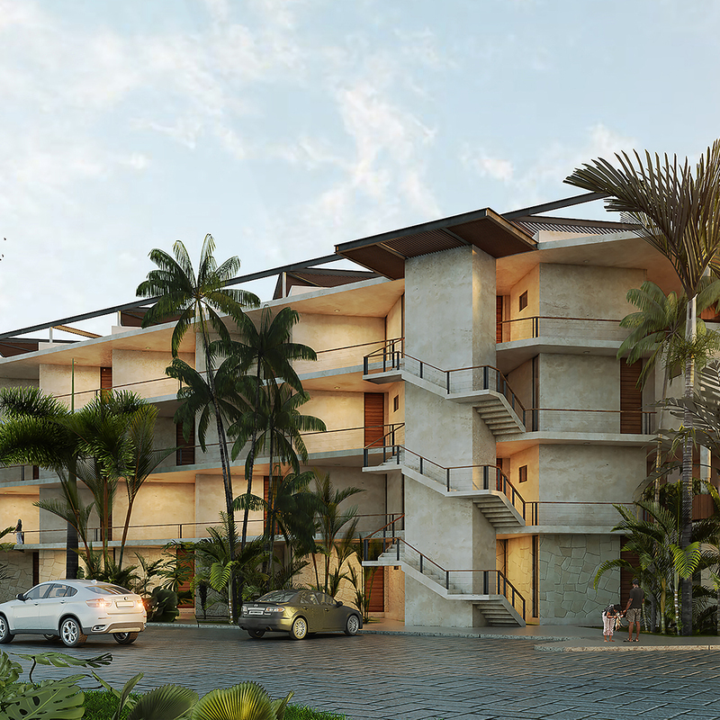 INUK's Apartment building side-view.